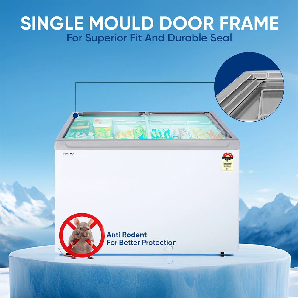 Haier 300 L Glass Top Deep Freezer with 4 Years Warranty 5 STAR